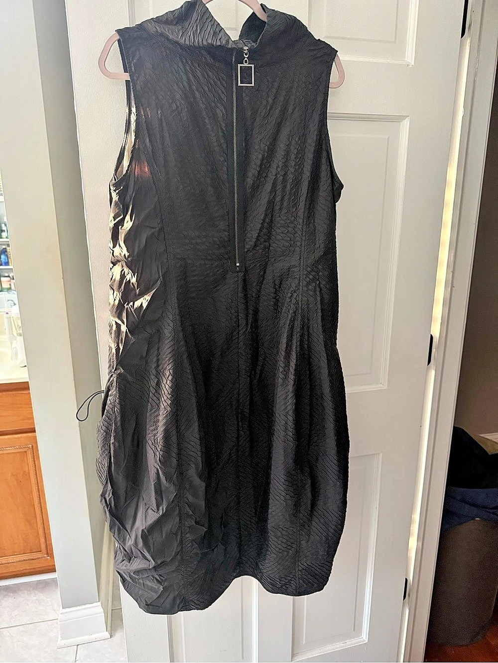 IC Collection Black Textured Midi Dress Like New - Picture 7 of 9